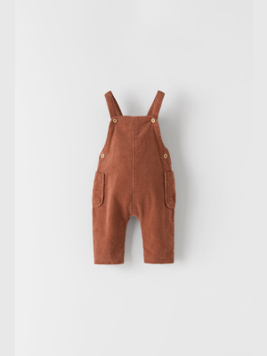 Fine Corduroy Buttoned Overalls