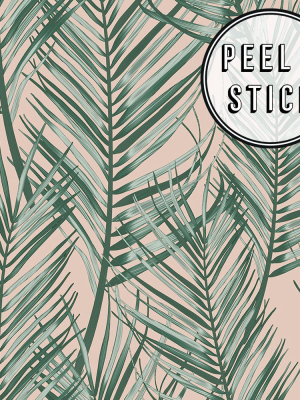 Palm Peel And Stick Wallpaper In Pink And Green From The Transform Collection By Graham & Brown