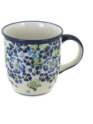 Blue Rose Polish Pottery Vintage Violet Coffee Mug