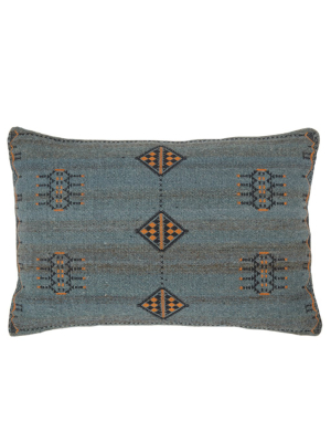 Jaipur Living Tanant Tribal Dark Blue/ Gold Down Lumbar Pillow