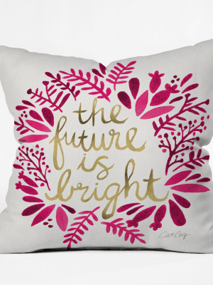 Cat Coquillette Future Is Bright Square Throw Pillow Pink - Deny Designs