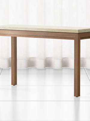 Parsons Travertine Top/ Elm Base 48x16 Console