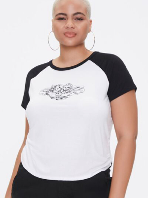 Plus Size Raglan-sleeve Angel Tee