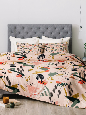 Marta Barragan Camarasa Floral Brushstrokes Comforter Set - Deny Designs