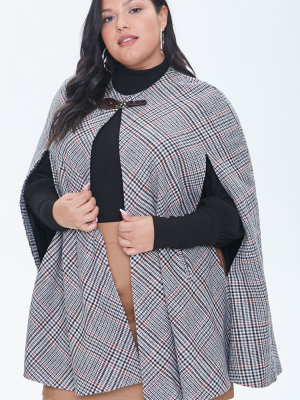 Plus Size Plaid Cape