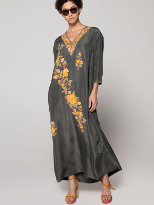 Nico Embroidered Caftan, Olive