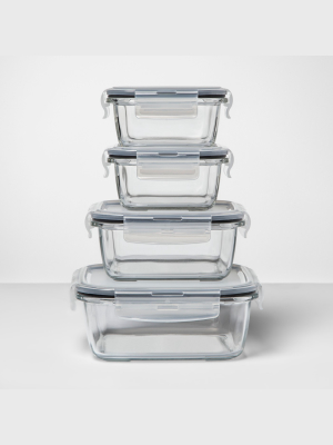 8pc Square Glass Food Storage Container Set - Made By Design™