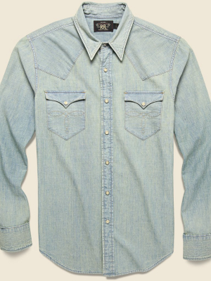 Slim Chambray Western Shirt - Davey Wash