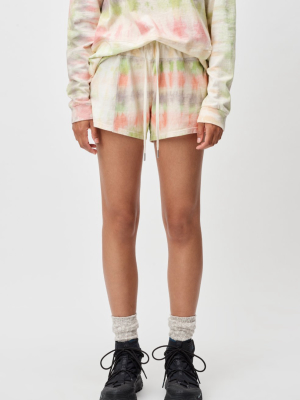 Reconstructed Tie Dye Shorts / Peach Multi