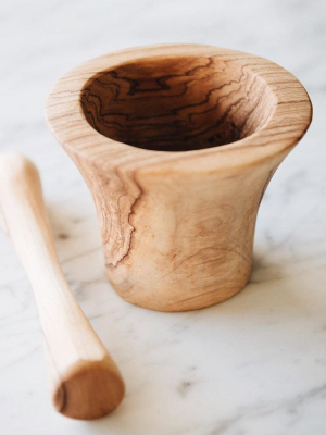 Wild Olive Wood Pestle And Mortar
