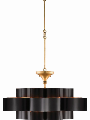 Grand Lotus Black Chandelier