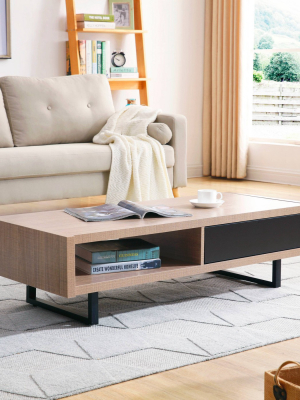 Ash Mid-century Modern Living Room Coffee Table Tan - Ac Pacific