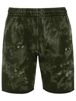 Off-white Bleach Effect Bermuda Shorts