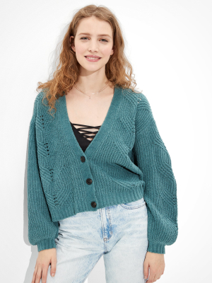 Ae Chenille Oversized Cardigan