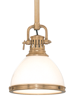 Hudson Valley Lighting Randolph Pendant - Aged Brass & Opal Glossy