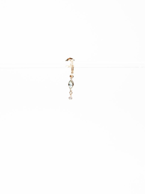 Dangling Marquise Tourmaline And Diamond Earring
