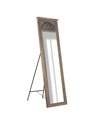 26" X 67" Rustic Galvanized Full Length Standing Floor Mirror With Easel Wood/metal/gray - Patton Wall Decor