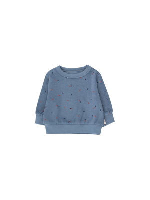 Tiny Cottons Tiny Fortis Formica Baby Sweatshirt - Foggy Blue/red