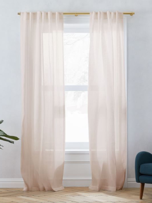 Sheer Belgian Flax Linen Curtain - Dusty Blush