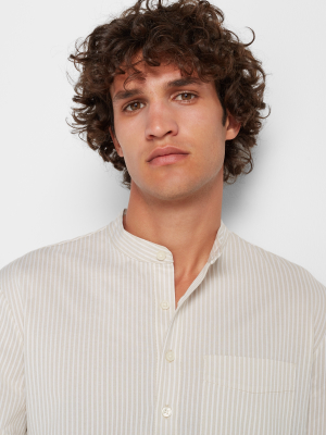 Short Sleeve Striped Popover