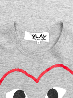 Comme Des Garcons Play Red Heart Sketch Tee - Grey