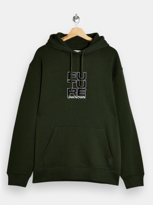 Green Future Unknown Print Hoodie