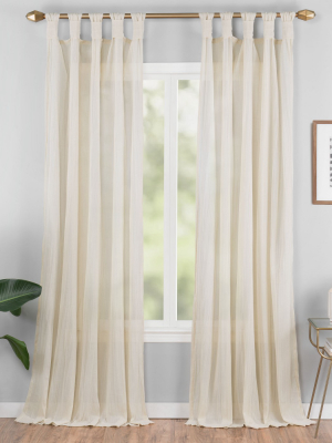 84"x50" Priya Solid Fashion Curtain Natural - Vue