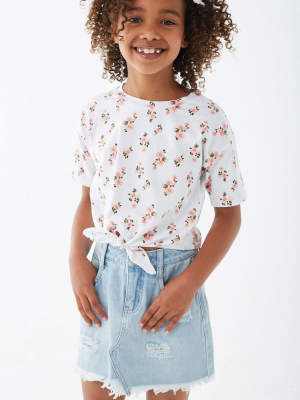 Girls Distressed Denim Skirt (kids)