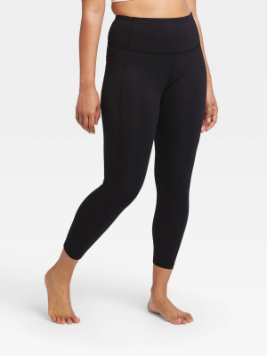 Women's Contour Power Waist High-waisted 7/8 Leggings With Stash Pocket 25" - All In Motion™