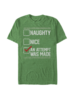 Men's Lost Gods Christmas Attempt List T-shirt