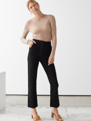 Cuffed Hem Trousers