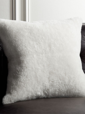 18" Shorn Sheepskin White Pillow