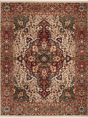 Kashan Ivory/blue Area Rug