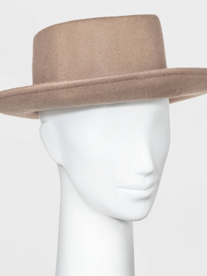 Women's Felt Boater Hat - Universal Thread™ Taupe One Size