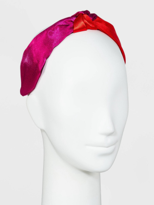 Satin Two-tone Top Knot Headband - A New Day™