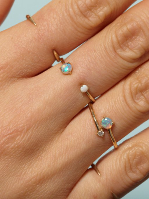 Opal And Diamond Crossover Ring