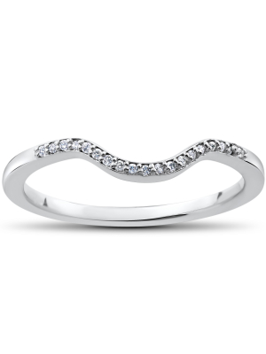 Pompeii3 1/16 Ct Lab Created Diamond Aria Wedding Curved Contour Ring