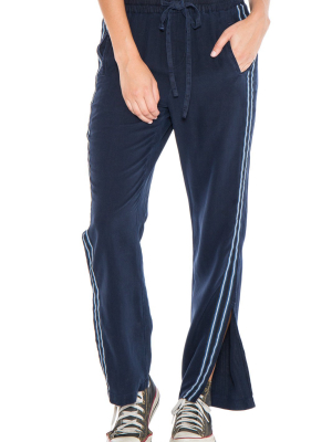 Military Striped Track Pant - Navy