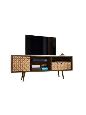 70.86" Liberty Mid Century Modern Tv Stand With 3 Shelving Spaces And 1 Drawer - Manhattan Comfort