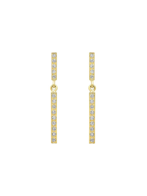 Diamond Short And Diamond Long Bar Studs