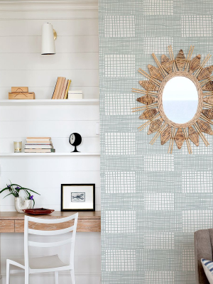 Maxwell Geometric Wallpaper In Aqua From The Bluebell Collection By Brewster Home Fashions