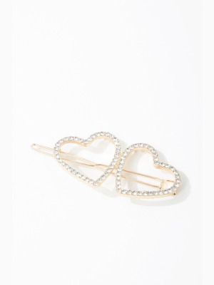 Rhinestone Heart Hair Pin