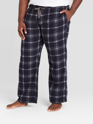 Men's Big & Tall Plaid Microfleece Pajama Pants - Goodfellow & Co™ Blue