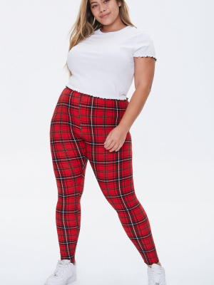 Plus Size Plaid Leggings