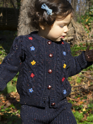 Wild Flower Cardi In Navy