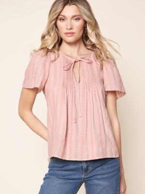 Rayne Floral Woven Puff Sleeve Trapeze Blouse