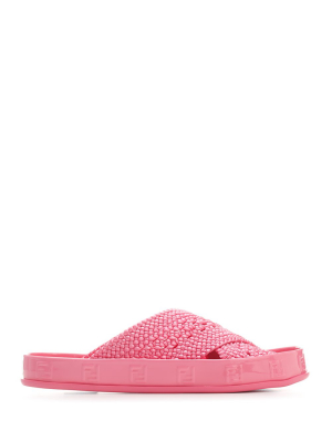 Femdi Reflections Woven Lace Slides