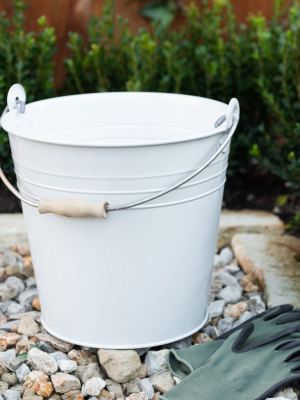 Magnolia White Enamel Bucket