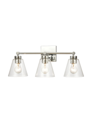 East Point 3-light Vanity Light In Polished Chrome With Clear Glass