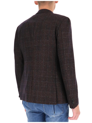 Z Zegna Checked Double Breasted Blazer